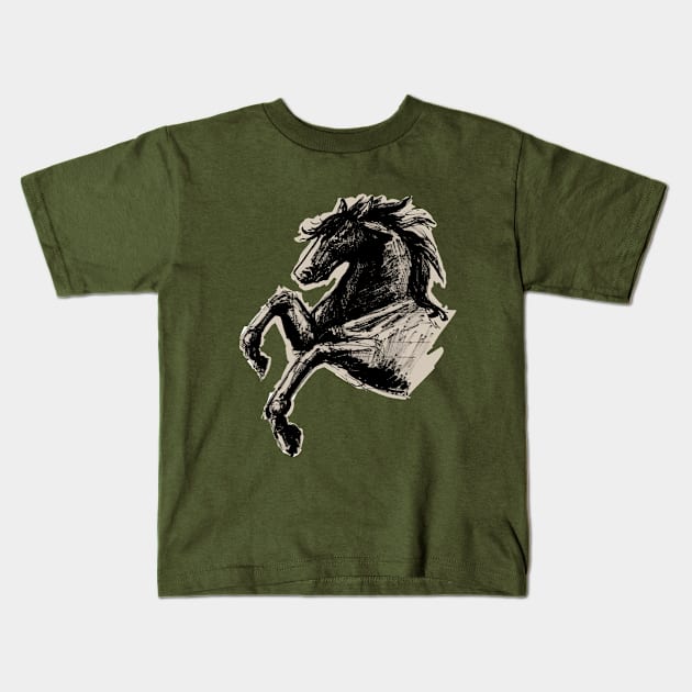 Horse Kids T-Shirt by Kerrycartoons